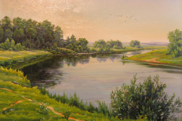 Жаркий день на Москве-реке. Х., м.,  35х50, 2003