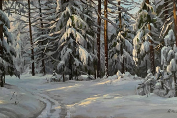 Зимний день. Х. м., 40х60, 2023