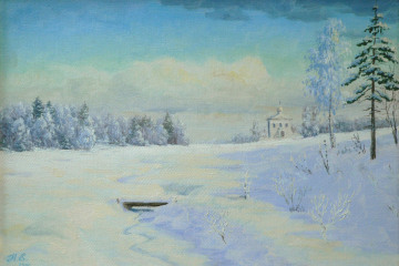 Крещенское утро. Х., м., 50х35, 2004