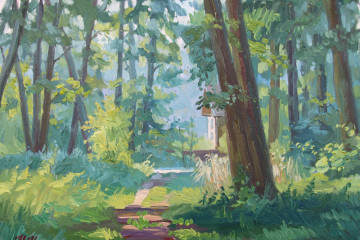 Прогулка в Шаляпинском парке. Х., м. 35х45